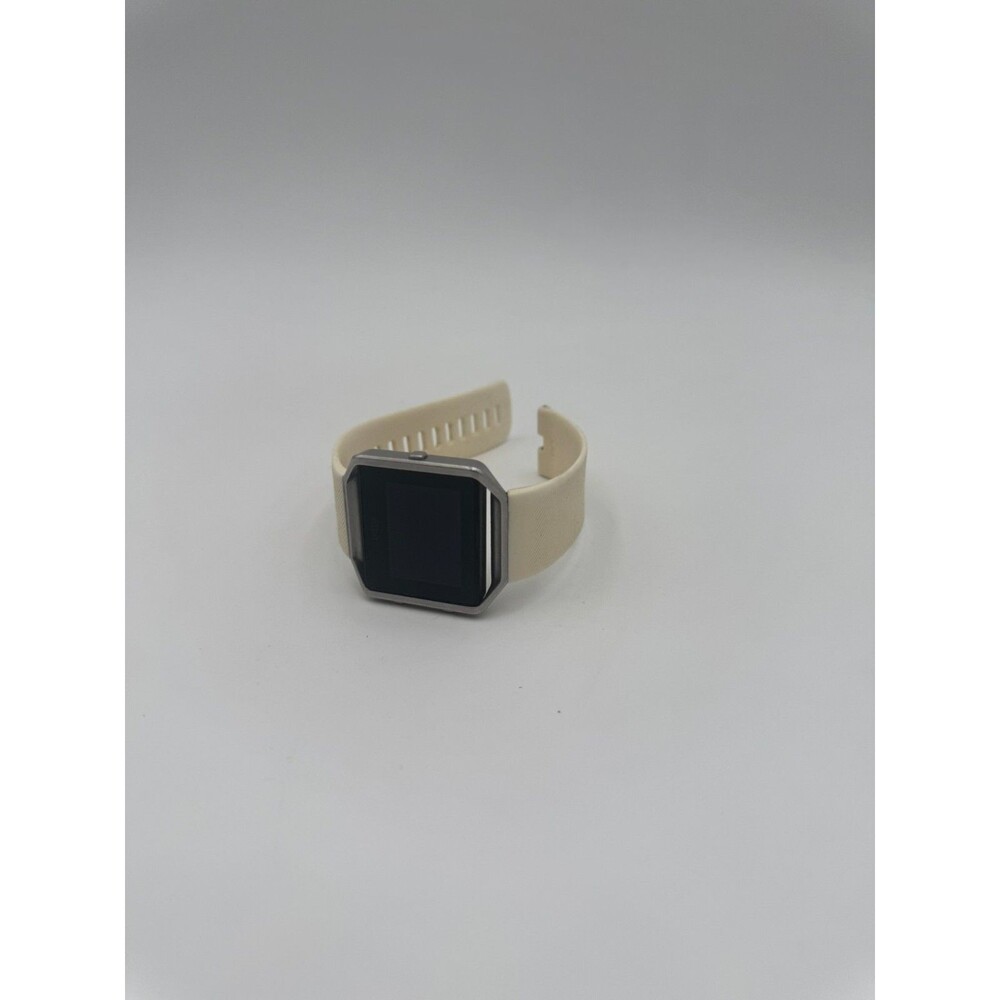 Fitbit Blaze Smart Fitness Watch Silver Case White Band Tested